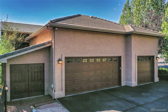 view of garage