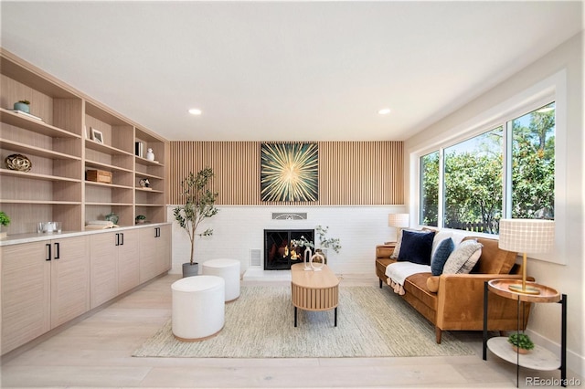 living room featuring light hardwood / wood-style flooring