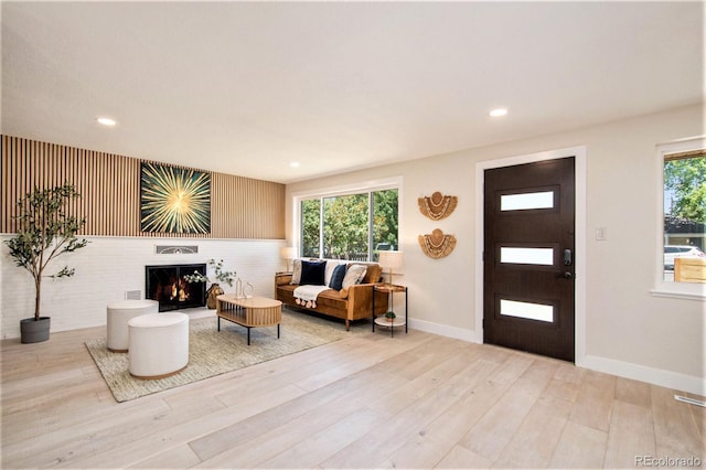 entrance foyer with light hardwood / wood-style floors