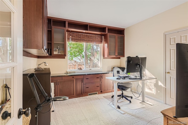 view of carpeted office