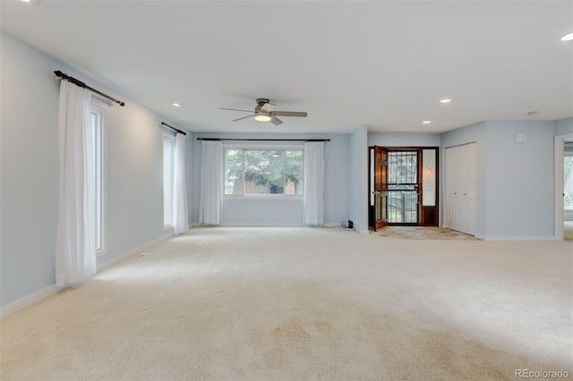 20 Scott Dr, Broomfield, CO 80020 - unfurnished room featuring a ceiling fan, light colored carpet, recessed lighting, and baseboards