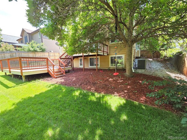 8772 S Carr Way, Littleton, CO 80128 - fenced backyard with a wooden deck