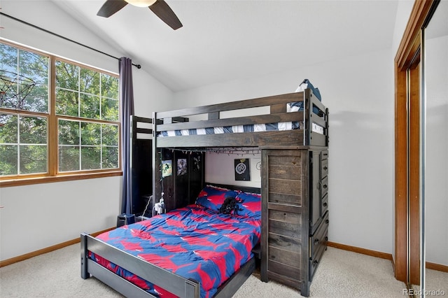 1 Amaranth Dr, Littleton, CO 80127 - bedroom featuring lofted ceiling, carpet floors, and a ceiling fan