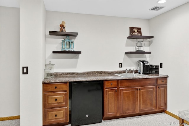 1 Amaranth Dr, Littleton, CO 80127 - indoor bar with refrigerator and light colored carpet