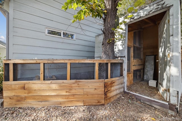 exterior details featuring wooden walls