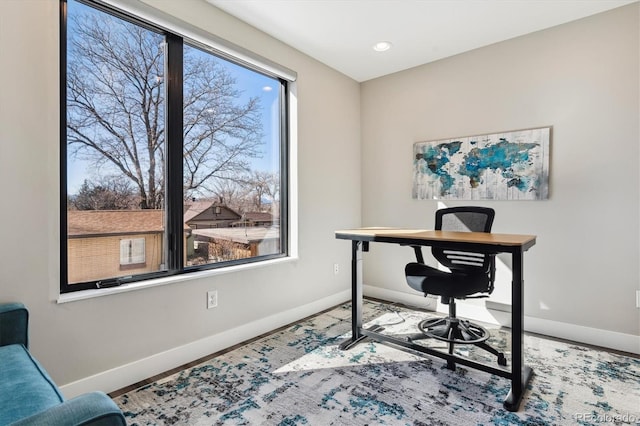 office area with baseboards