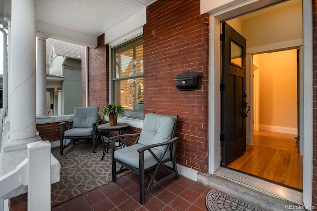 view of patio / terrace with a porch