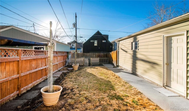 view of yard with fence