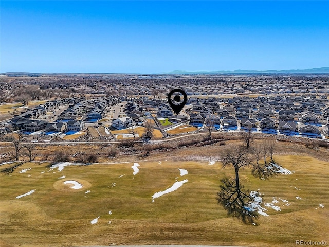 bird's eye view with a residential view