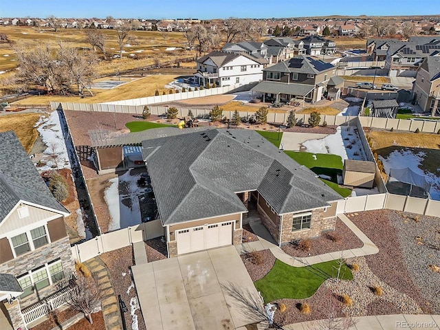 birds eye view of property featuring a residential view