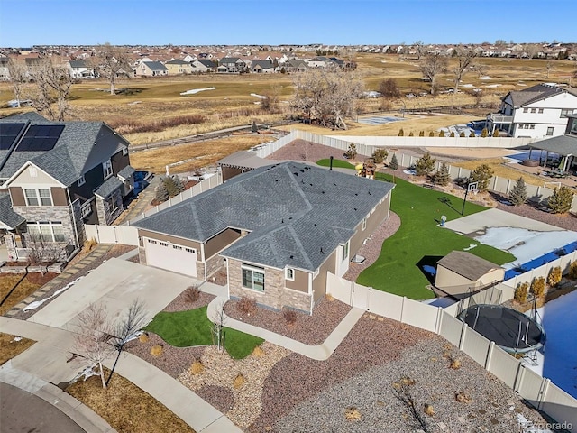 bird's eye view featuring a residential view