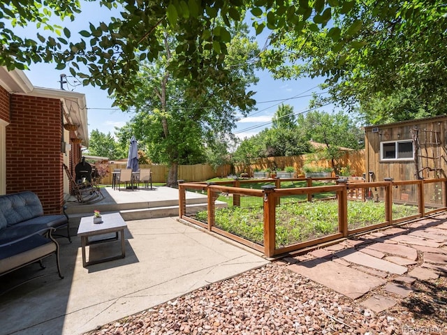10109 W 68th Ave, Arvada, CO 80004 - fenced backyard with a patio and a garden