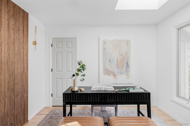 10953 E Crestline Ave, Englewood, CO 80111 - office area with light wood finished floors and a skylight