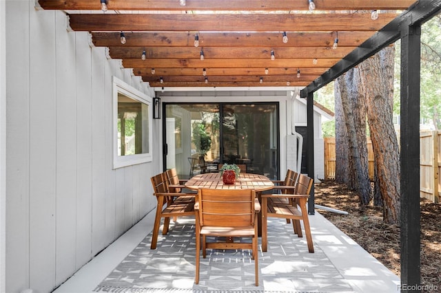 10953 E Crestline Ave, Englewood, CO 80111 - view of patio with a pergola and outdoor dining space