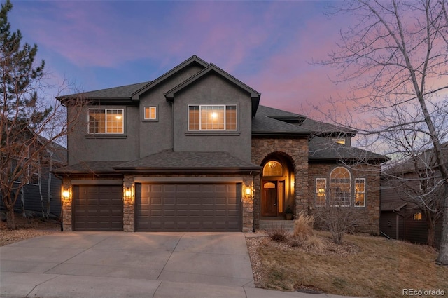 view of front of home featuring a garage