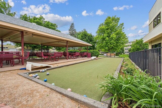 9625 E Center Ave Unit 5D, Denver, CO 80247 - surrounding community featuring a bocce ball area and a gazebo