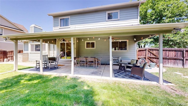 982 E 130th Cir, Thornton, CO 80241 - rear view of property with ceiling fan, a patio area, and entry steps
