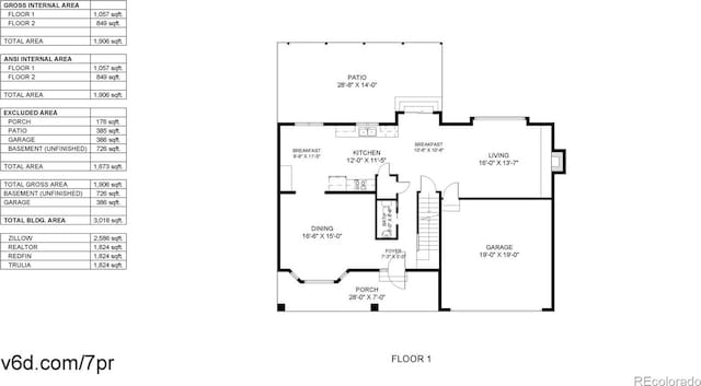 982 E 130th Cir, Thornton, CO 80241 - view of floor plan / room layout