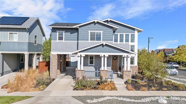 craftsman house with covered porch