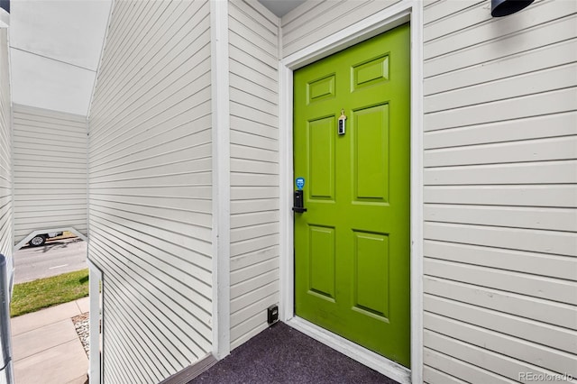 view of exterior entry