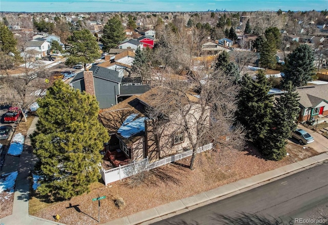 bird's eye view with a residential view