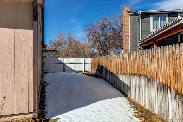 view of yard with a patio area and fence