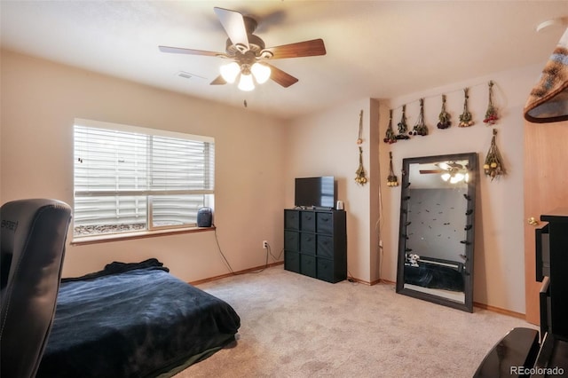 4197 Purple Plum Way, Colorado Springs, CO 80920 - bedroom featuring carpet floors, ceiling fan, and baseboards