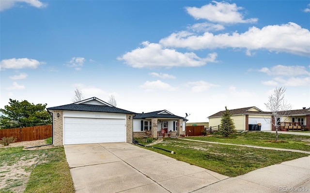 652 Dakota St, Kiowa, CO 80117 - ranch-style home with driveway, an attached garage, and brick siding