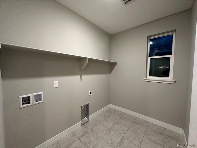 laundry area with hookup for a washing machine and hookup for an electric dryer