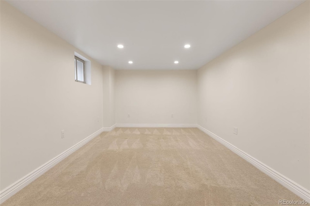 459 N Clarkson St, Denver, CO 80218 - basement featuring light carpet and recessed lighting