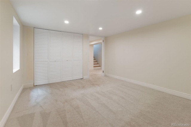 459 N Clarkson St, Denver, CO 80218 - unfurnished bedroom featuring carpet flooring, recessed lighting, and a closet