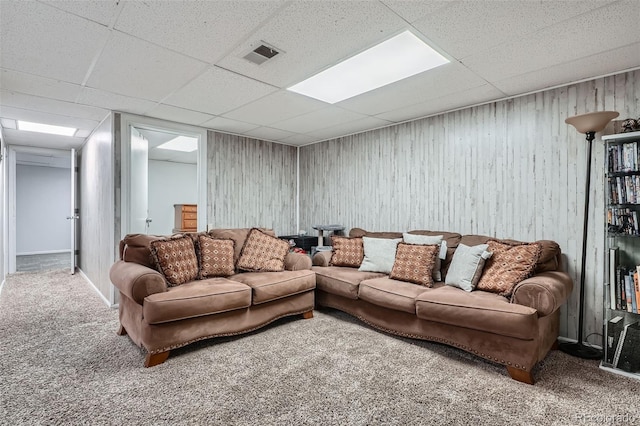 3180 Mowry Pl, Westminster, CO 80031 - carpeted living area featuring a paneled ceiling and visible vents