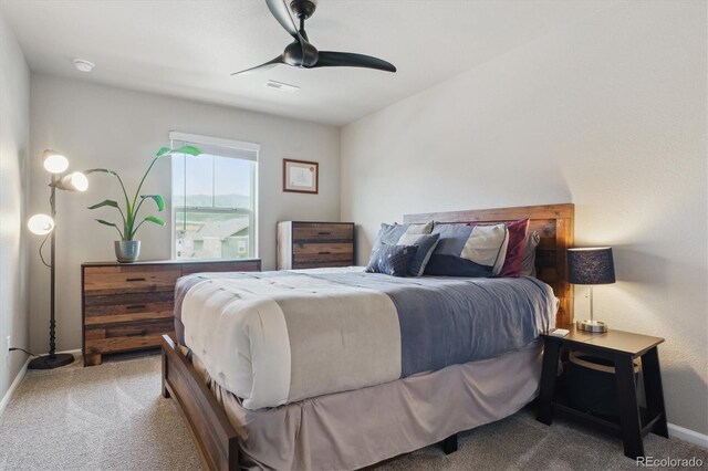 9807 Rosalee Peak St, Littleton, CO 80125 - bedroom featuring carpet flooring, baseboards, and a ceiling fan