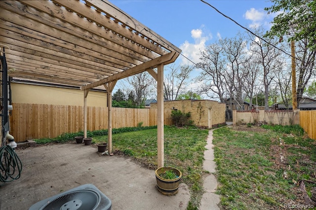 1439 Dexter St, Denver, CO 80220 - view of yard featuring a patio, a pergola, and central AC