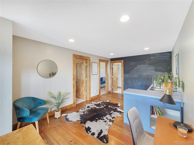 77 B Rd, Silverthorne, CO 80498 - living room featuring recessed lighting, wood finished floors, and baseboards