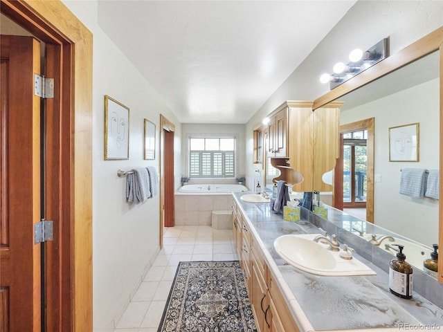 77 B Rd, Silverthorne, CO 80498 - full bath with a garden tub, tile patterned flooring, and double vanity