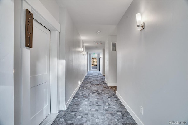 hallway with tile floors