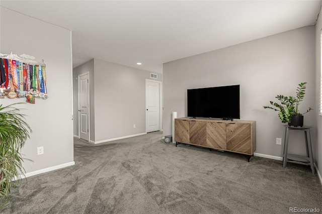 3168 Raintree Ln, Dacono, CO 80514 - living area featuring carpet flooring and recessed lighting