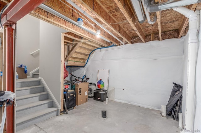 3168 Raintree Ln, Dacono, CO 80514 - unfinished below grade area with stairway