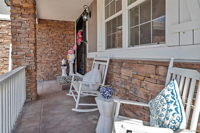 exterior space with a porch