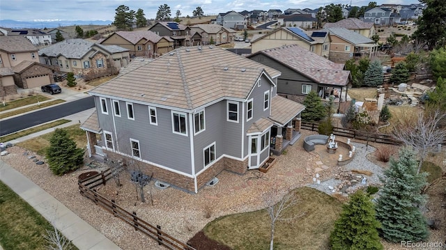 aerial view with a residential view