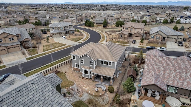 bird's eye view with a residential view