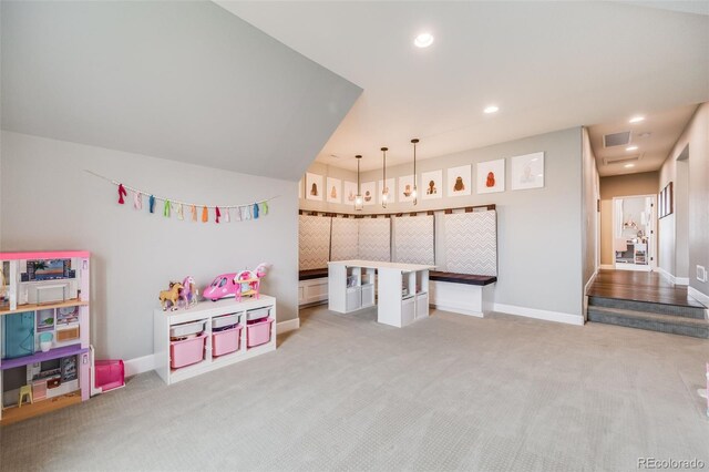 8750 Red Primrose St, Franktown, CO 80116 - playroom with recessed lighting, baseboards, and carpet