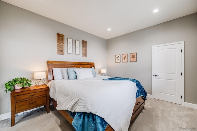 8750 Red Primrose St, Franktown, CO 80116 - bedroom with light colored carpet, recessed lighting, and baseboards