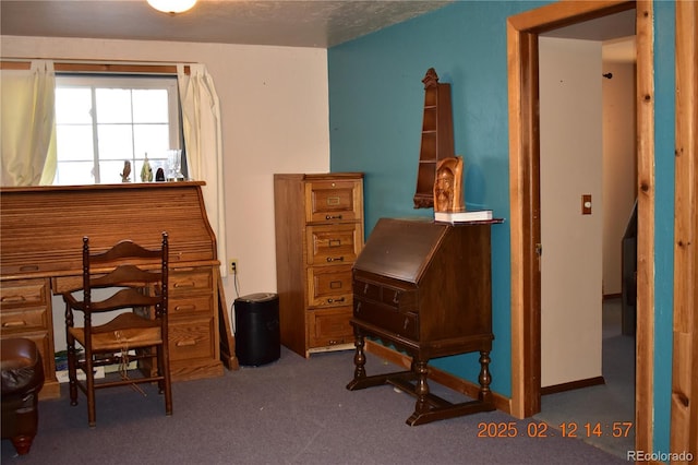 home office featuring carpet floors