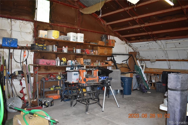 view of garage