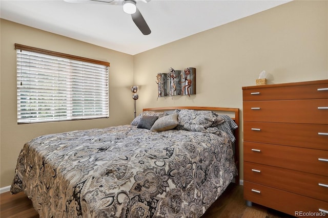 18153 E Amherst Dr, Aurora, CO 80013 - bedroom with dark wood-style flooring and ceiling fan