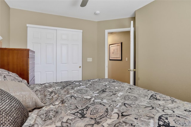 18153 E Amherst Dr, Aurora, CO 80013 - bedroom featuring a closet and a ceiling fan
