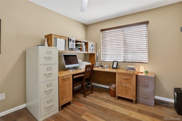 18153 E Amherst Dr, Aurora, CO 80013 - office space with light wood-type flooring and a ceiling fan