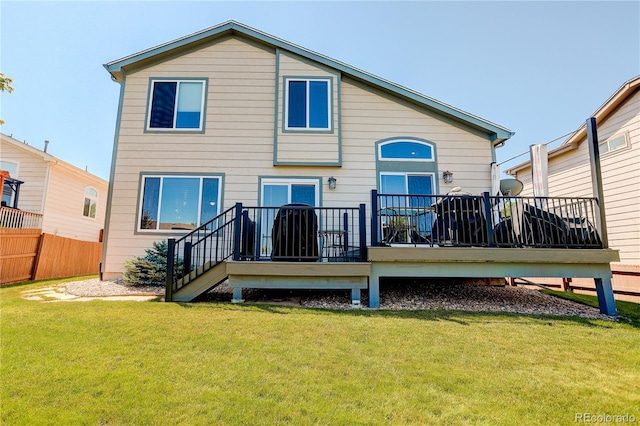 18153 E Amherst Dr, Aurora, CO 80013 - back of property featuring a wooden deck
